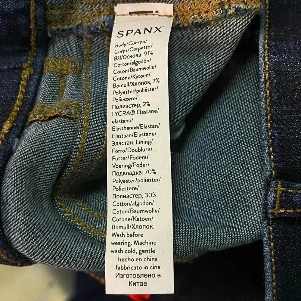 Spanx NWT Women’s Jeans Flare Dark Wash High Rise  Blue Midnight Shade XS - Picture 7 of 7